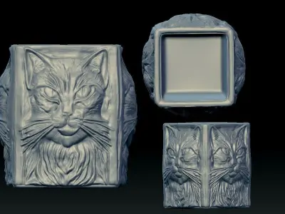 Cat-Cube-Vase-Printable - 3D print 3D print model