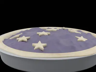 Blueberry Pie Low-poly 3D model