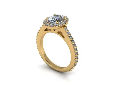 Women Diamond Engagement Ring R4 3D print model