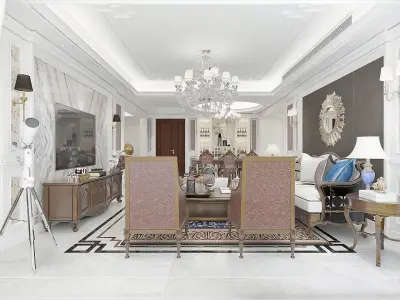 Home Interior Design in Royal Style 3D model