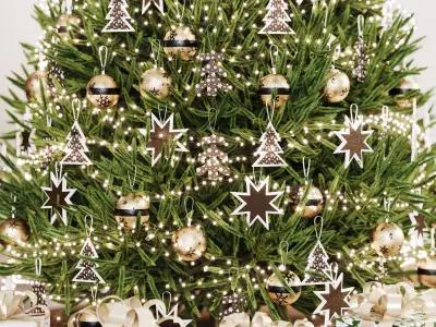 Merry Christmas tree Low-poly 3D model