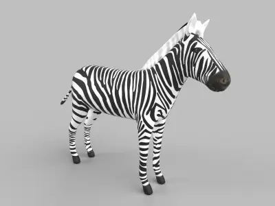 zebra Low-poly 3D model
