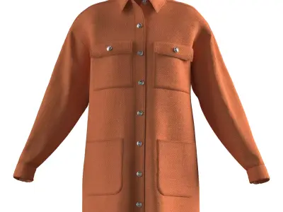 Female shirt dress 3D model