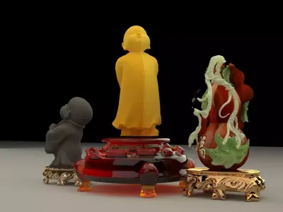 Chinese monk kids 3D model