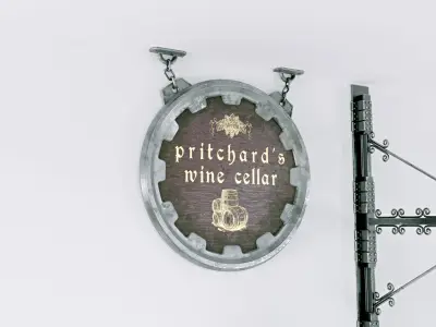 Fantasy Hanging Signage 3D model