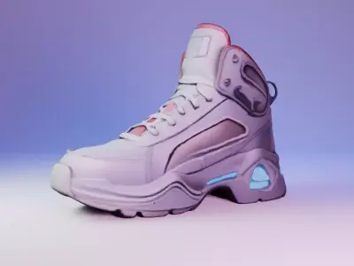 Futuristic Sneakers Low-poly 3D model