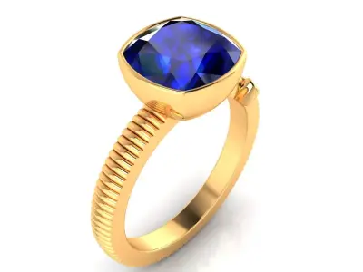 Ring M180 The luxury female ring with gems Cushion Square 3D print model