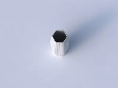 Vase hexagon with grid plates 3D print model