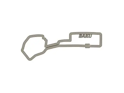 Baku F1 Racing Track 2025 3D print model