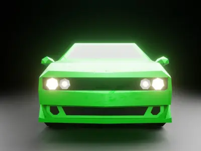Muscle car Low-poly 3D model purchase