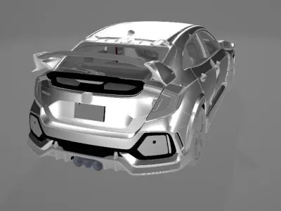 2020 Honda civic r type 3D model