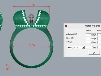 Crown ring 3D print model