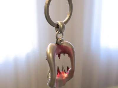 Stylized Lips and Fruit Keychain Pack Low-poly 3D model