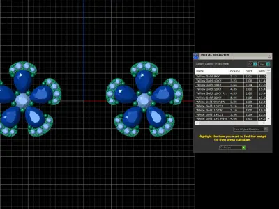 five feather flower stud earrings 3D print model