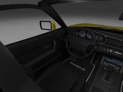 Porsche 944 Cabriolet w interior top down rev 3D model