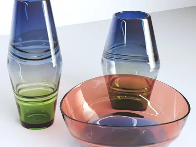 Glass Vase Set 1 3D model