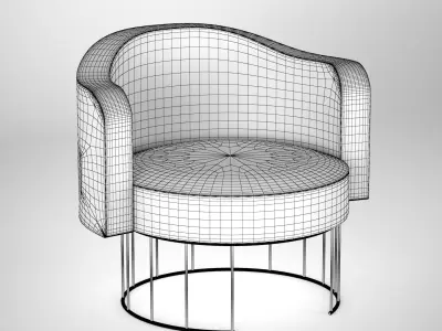 Velvet Material Chair Free 3D model