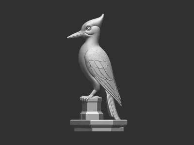 Woodpecker Statue 3D print model