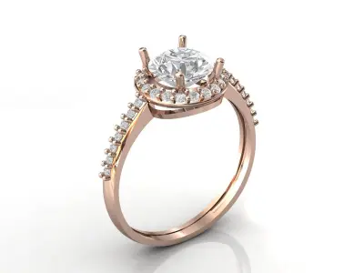 STL 3DM Print Ready Women Diamond Ring Lightweight Printable  3D print model 98