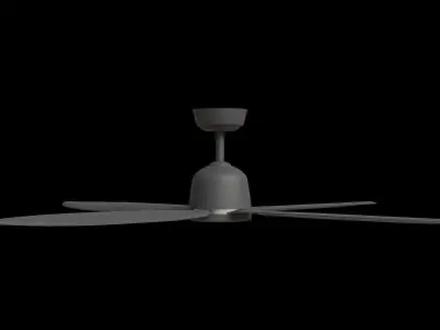 Evolution 52 Dc Motor Ceiling Fan Black Low-poly 3D model