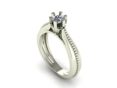 solitair ring for daimonds 3D print model