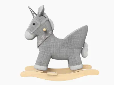 Baby rocking chair unicorn 01 3D model