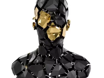 Abstract Sculpture of a Bust Low-poly 3D model