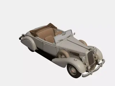 1930s Early Vintage Convertible Soft Top 3D model 3D model