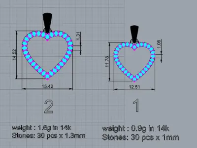 HEART PENDANT LOVESIGN - Diamonds Valentines Day 3D print model