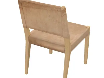 Kelly Rustic Lodge Brown Wood Frame Hide Seat Dining Side Chair 3D model