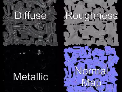 Gothic Ironwork Art model pack Low-poly 3D model