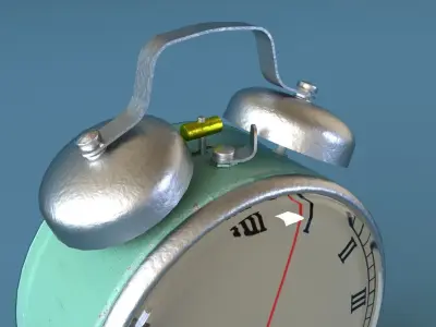 Alarm Clock 3D Model with Cinema 4d R26 Octane 3D model Low-poly 3D model