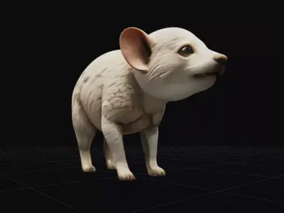 Moon Mammal Low-poly 3D model