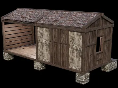 Medieval Houses 65- 4K Textures Game Ready Low-poly 3D model