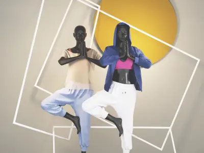 Showcase01 two mannequins in window display 3D model