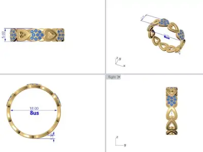 Heart Diamond Ring 3D Model STL 3DM 3D print model