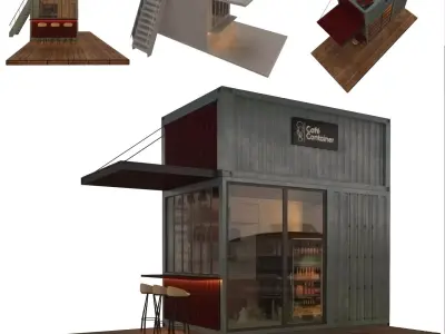 Cafe Container 3D Model  3D model