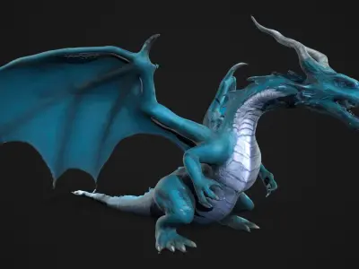 Low Poly Dragon Model - Multiple Texture Variants and Formats Low-poly 3D model