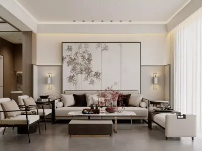 japanese living room dining room interior scenes 07 3D model