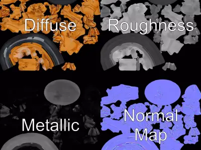 Sports Trophy Athlete Sculpture Model Pack Low-poly 3D model