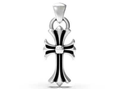 Chrome Hearts pendant cross necklace 3D print model