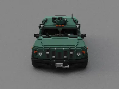 Voxel military vehicle military SBA Novator Low-poly 3D model