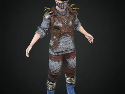  Steampunk rigged character Low-poly 3D model