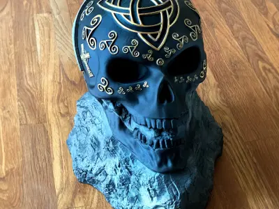 Skull Celtic  on Rock   3D print model
