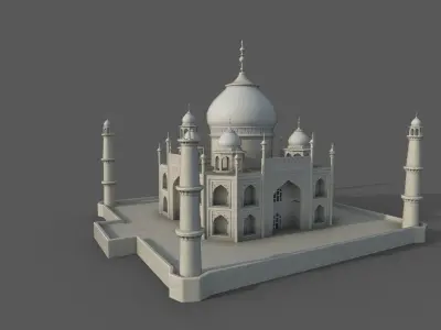 Taj Mahal - UNESCO 7 wonders Low-poly 3D model