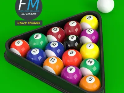 Pool billiard balls 3D model