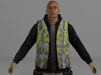 Worker Low-poly 3D model Low-poly 3D model