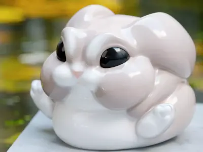 Cute chubby rabbit Free 3D print model