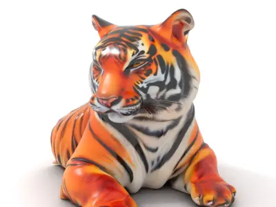 Majestic Tiger Pose model pack Low-poly 3D model