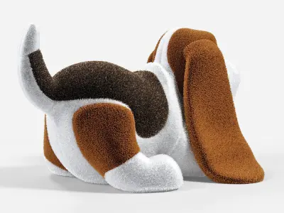 Stuffed Toy Basset Hound  3D model